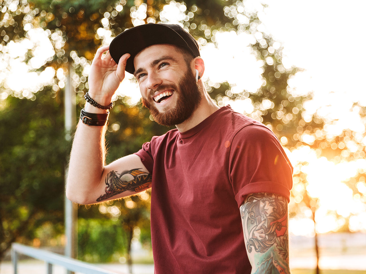 Man smiling outdoors